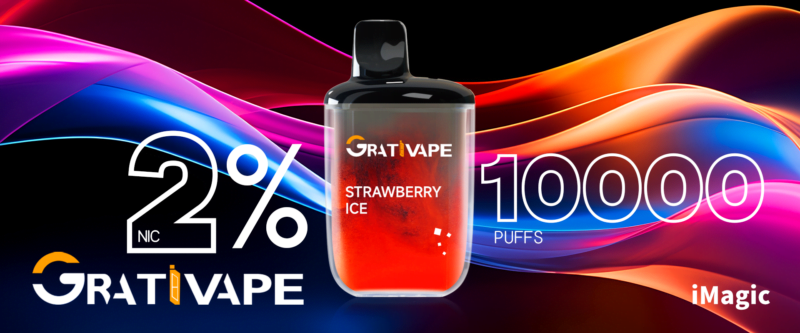 2025 Top Selling Original Grativape iMagic 10000 con 0% 2% 3% e 5% Nicotina Penna da Vape Usa e Getta 10 Aromi