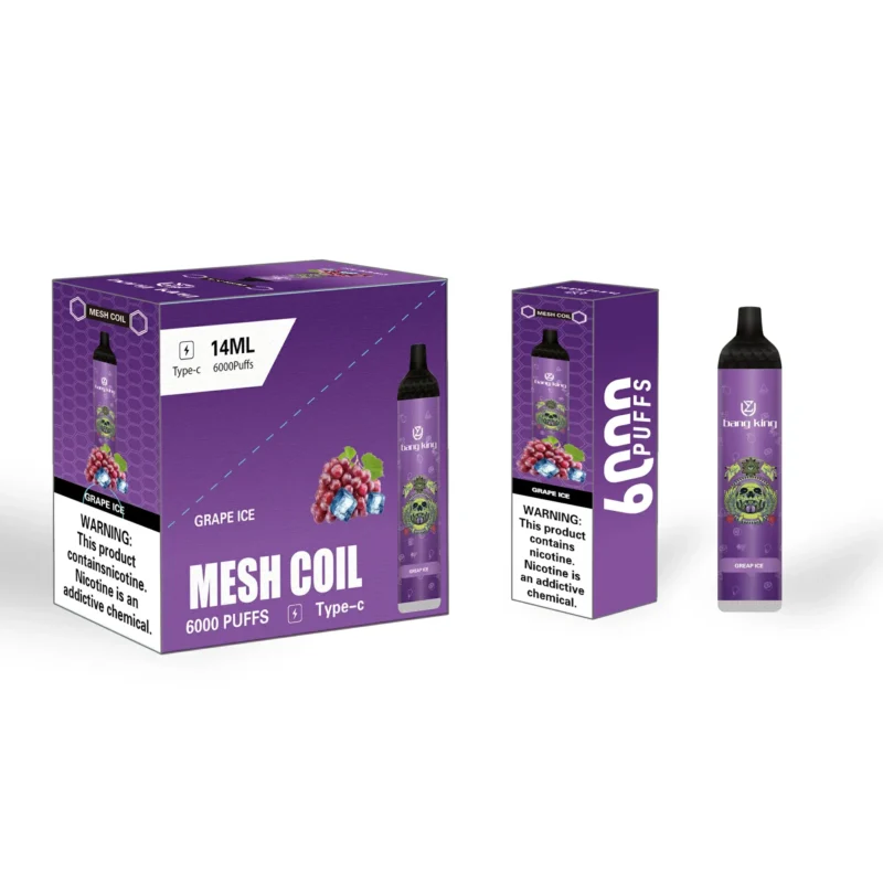 UZY Bang King 6000 soffi usa e getta Penna da Vape 14ml Succo di E 1100mAh Batteria all'ingrosso con luce RGB e molteplici opzioni di nicotina 1