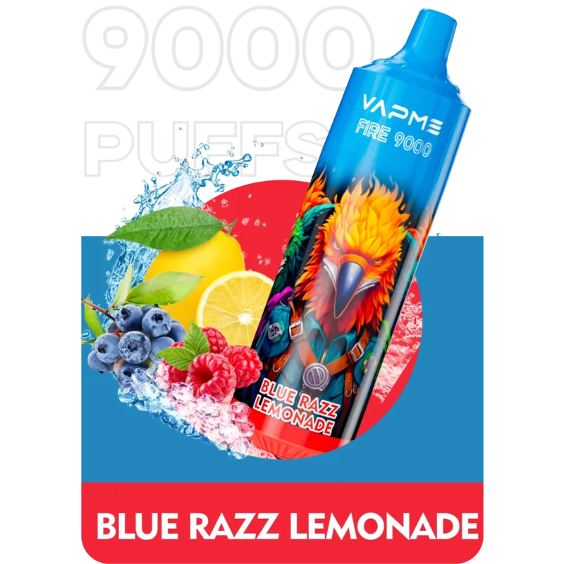 Vapme Fire 9000 Puffs 18 sabores em estoque com 650 mAh 18ml pré-cheio 0 2 3 5 Nicotina Caneta Vape descartável por atacado com RBG Light 4 escalonado