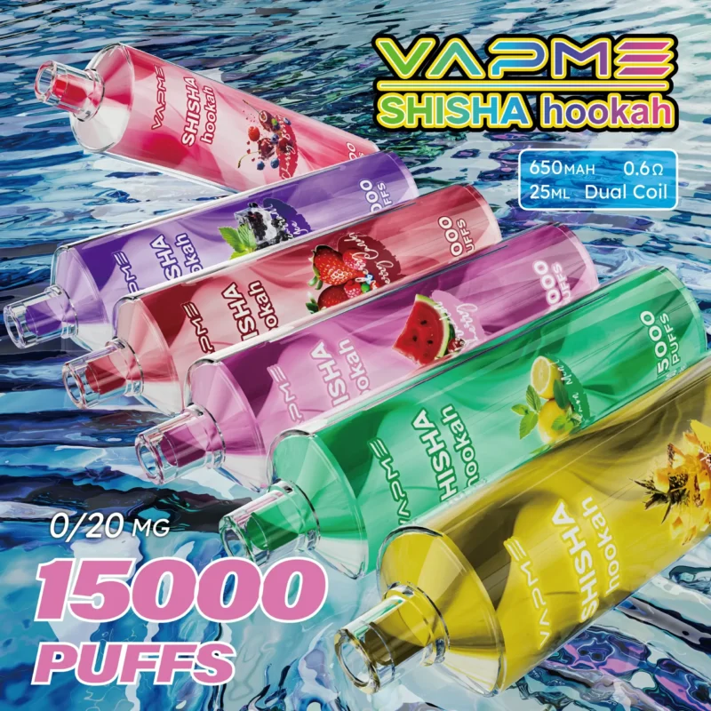 Vapme Shisah 15000 Puffs 0% 2% lage Nicotine originele oplaadbare groothandel wegwerp Vapes Pen (15)