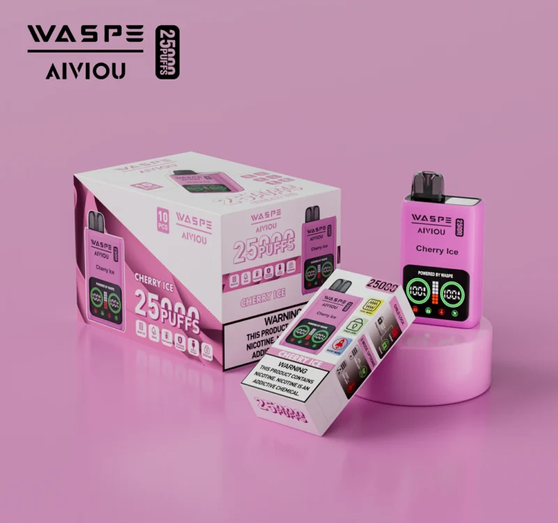 Mayorista WASPE 25000 PUFFS Dual Mesh Vape Pen Desechable con Pantalla LCD 25ml 0 2 5 Opciones de Nicotina 3