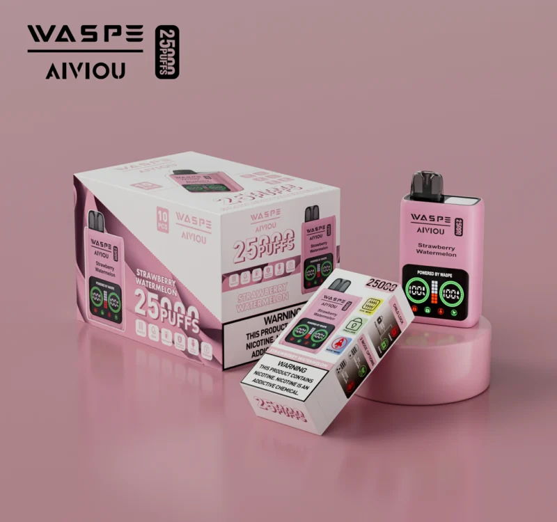 Mayorista WASPE 25000 PUFFS Dual Mesh Vape Pen Desechable con Pantalla LCD 25ml 0 2 5 Opciones de Nicotina 8