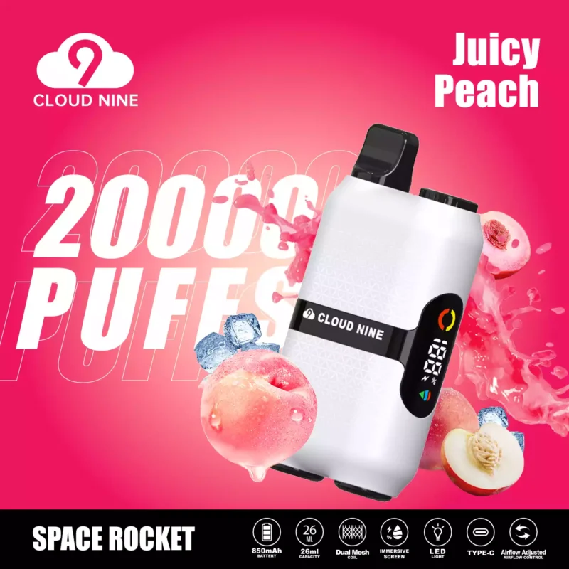 2024 Novo Original de Fábrica CLOUD NINE D33 20000 Puffs Atacado Granel Comprar Vape Descartável 5% Nicotina Com 10 Sabores 1