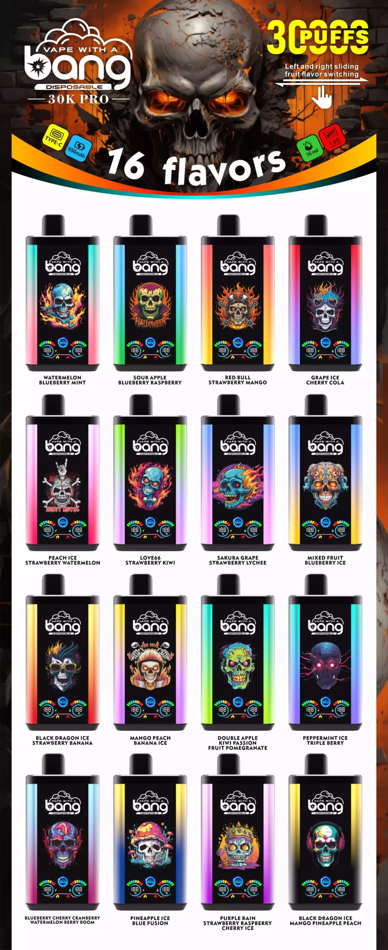Innovativo nuovo modello Bang 30000 soffi PRO usa e getta Vape basso nicotina 550mah batteria all'ingrosso acquisto all'ingrosso (3)
