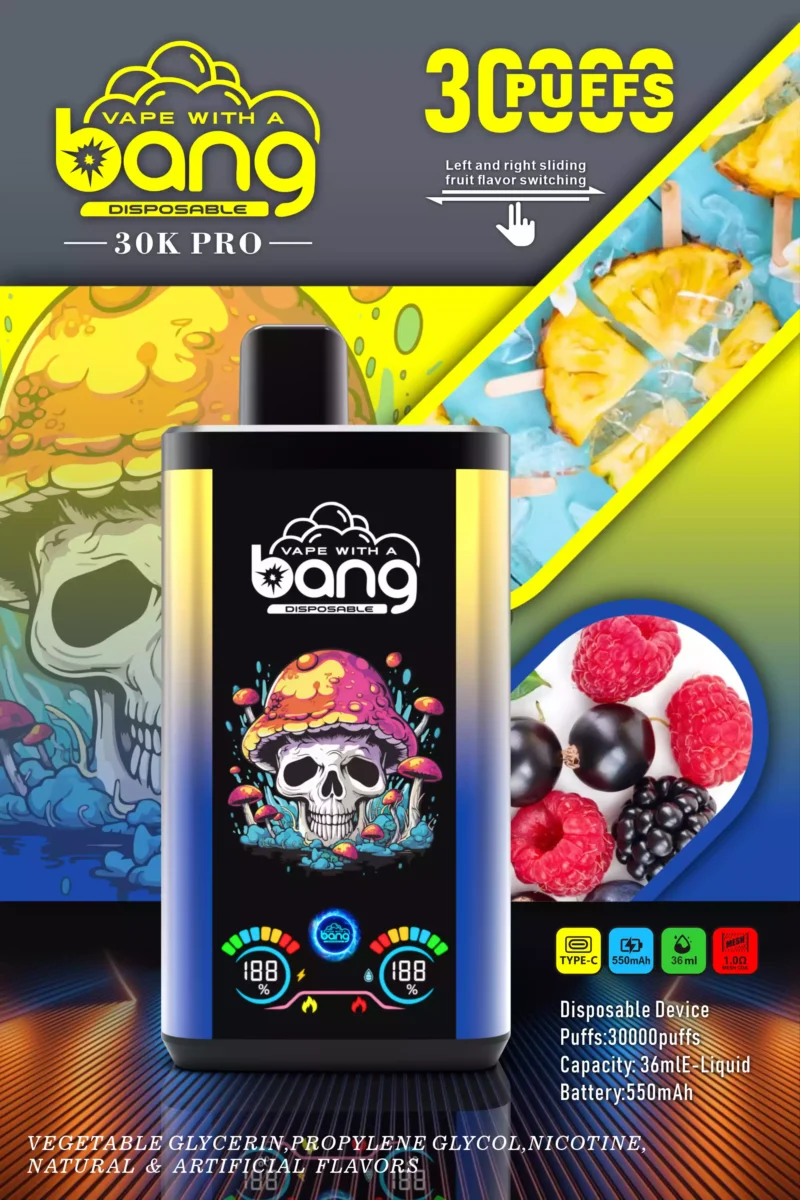 Nuovo modello innovativo Bang 30000 soffi PRO Vape usa e getta a basso contenuto di nicotina 550mah Batteria all'ingrosso Acquisto in blocco 8 scalato