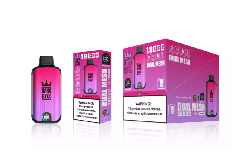 Bang Box 18000 Puffs Novo Produto Premium LED Display Recarregável Vape Descartável com Desempenho Melhorado 10