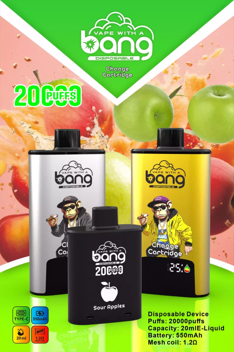 Explorez Bang Vape 20000 DSK046 B20HD avec 20 ml E liquide et Type C Charge rapide pour une expérience de longue durée sans effort 12 à l'échelle
