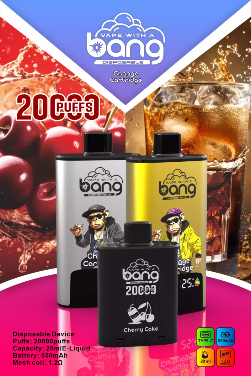Explorez Bang Vape 20000 DSK046 B20HD avec 20 ml E liquide et Type C Charge rapide pour une expérience de longue durée sans effort 5 à l'échelle