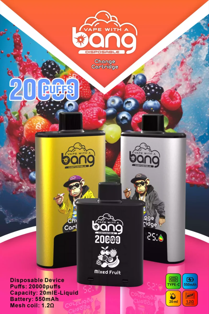 Explorez Bang Vape 20000 DSK046 B20HD avec 20 ml E liquide et Type C Charge rapide pour une expérience de longue durée sans effort 6 à l'échelle