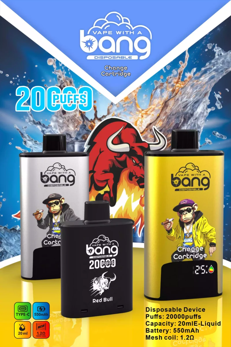 Explorez Bang Vape 20000 DSK046 B20HD avec 20 ml E liquide et Type C Charge rapide pour une expérience de longue durée sans effort 7 à l'échelle