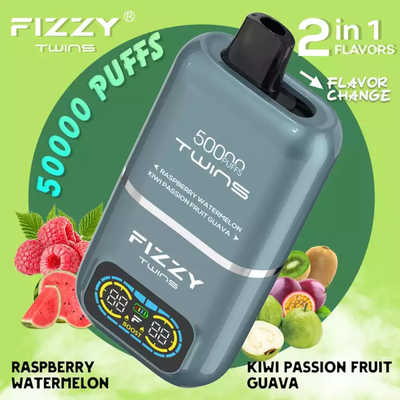 Fizzy Twins 50k Puffs Revelan la Experiencia Vaping Ultimate con 12 Sabores 50ML E Liquid Mesh Coil y Batería 850mAh 106